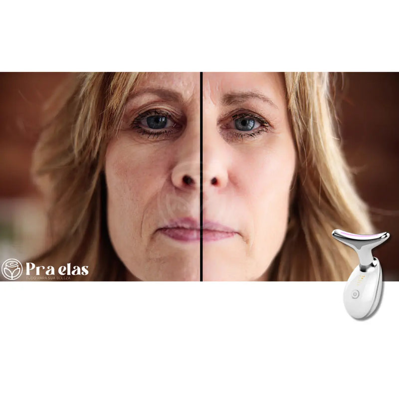 Massageador Rejuvenescedor Facial com LED - Pra Elas