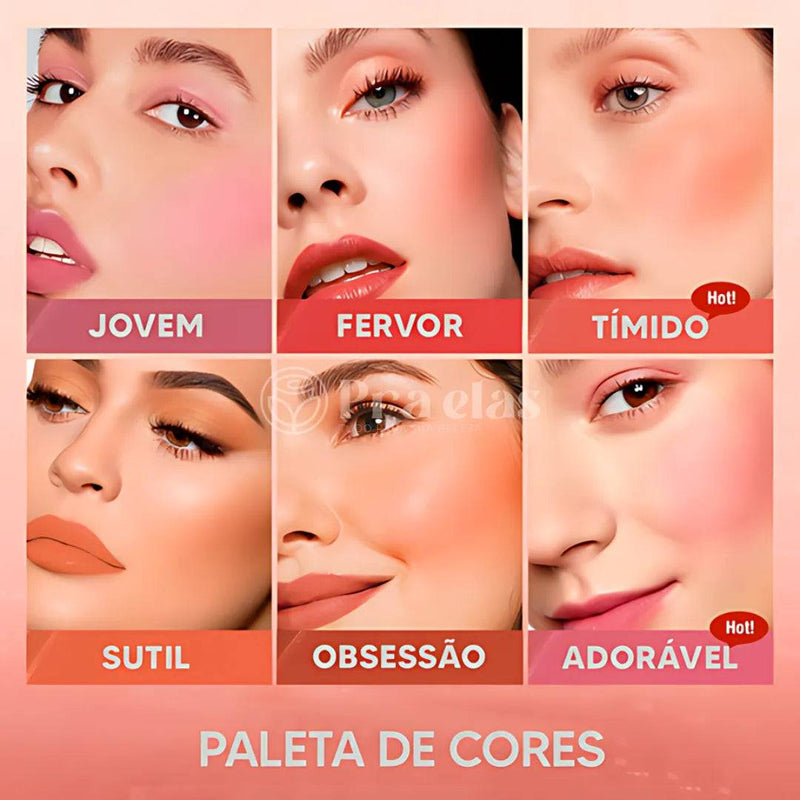 Batom Blush Matte 3 em 1 - Pra Elas