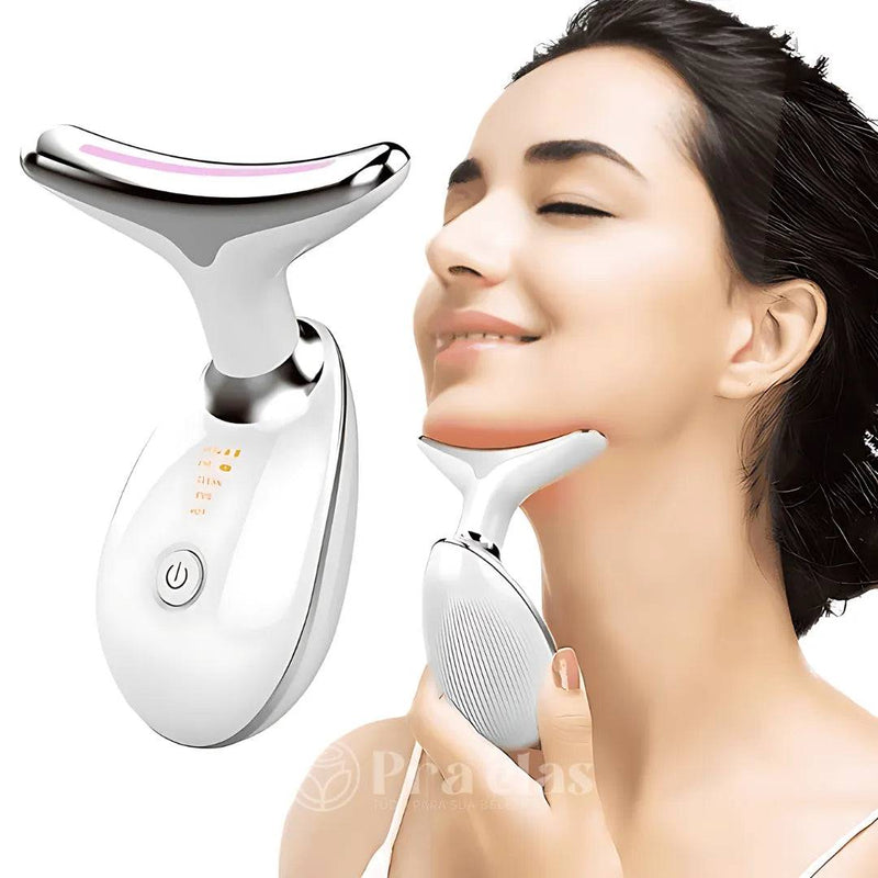 Massageador Rejuvenescedor Facial com LED - Pra Elas